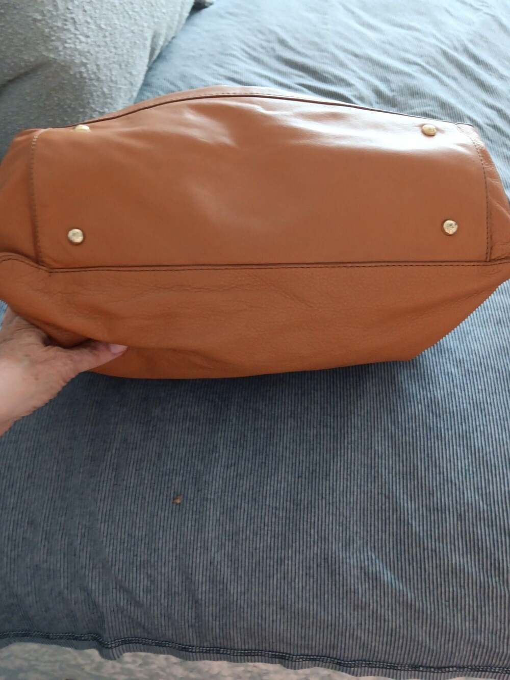 Mark & Graham Build Your Bag Camel Pebbled Leather Chain Shoulder Bag - Picture 3 of 4